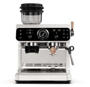 PSH7B-EU Semi-automatic Coffee Grinder with 20Bar Dual Boiler System, 58mm Grounding Hammer, 30-grit setting, 250g Bean Storage