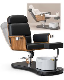 Pedicure Chair No Plumbing, Ergonomic Portable Pedicure Station Unit for Nail Teach, 360 Rotation Reclining Lift Foot Spa Chair with Foot Basin,